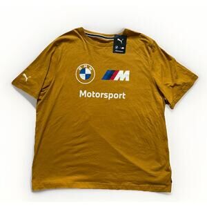NWT Puma BMW Motorsport Essential Logo Men's T Shirt Gold Sz XXL $40
